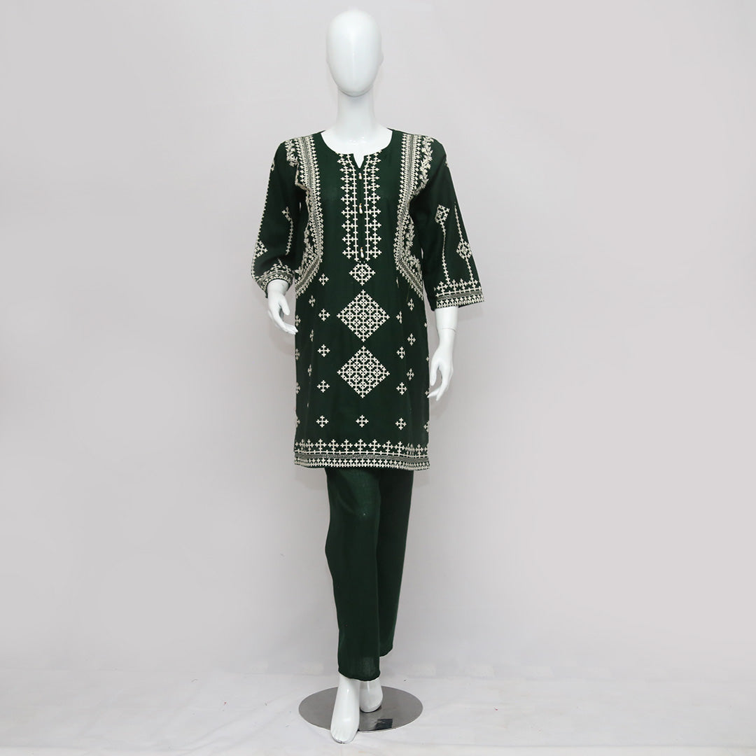 2 PIECE EMBROIDERED KHADDAR SUIT