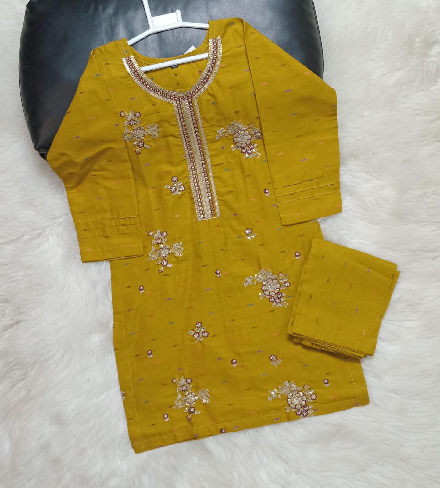 2 PIECE EMBROIDERED COTTON SUIT