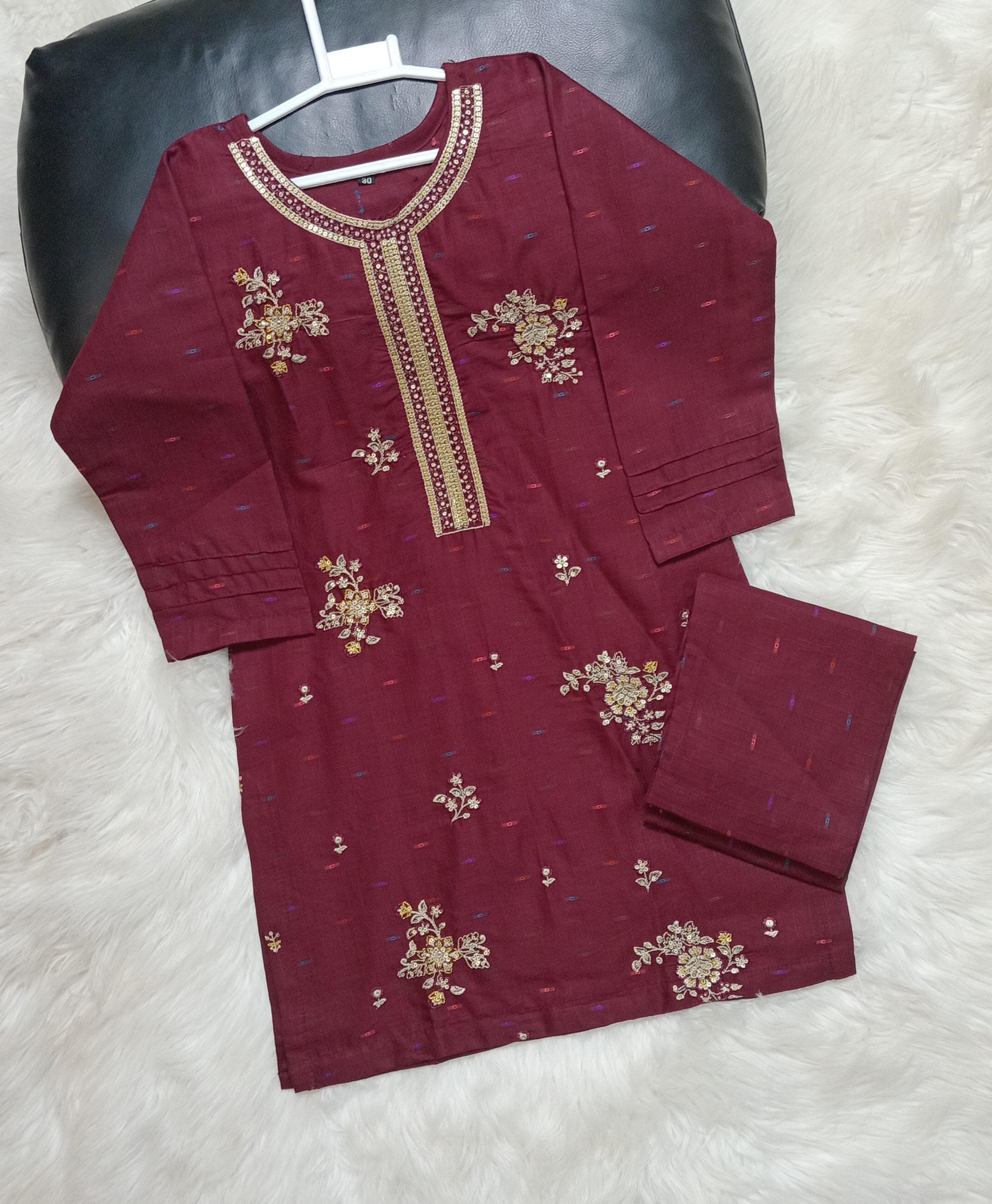 2 PIECE EMBROIDERED COTTON SUIT