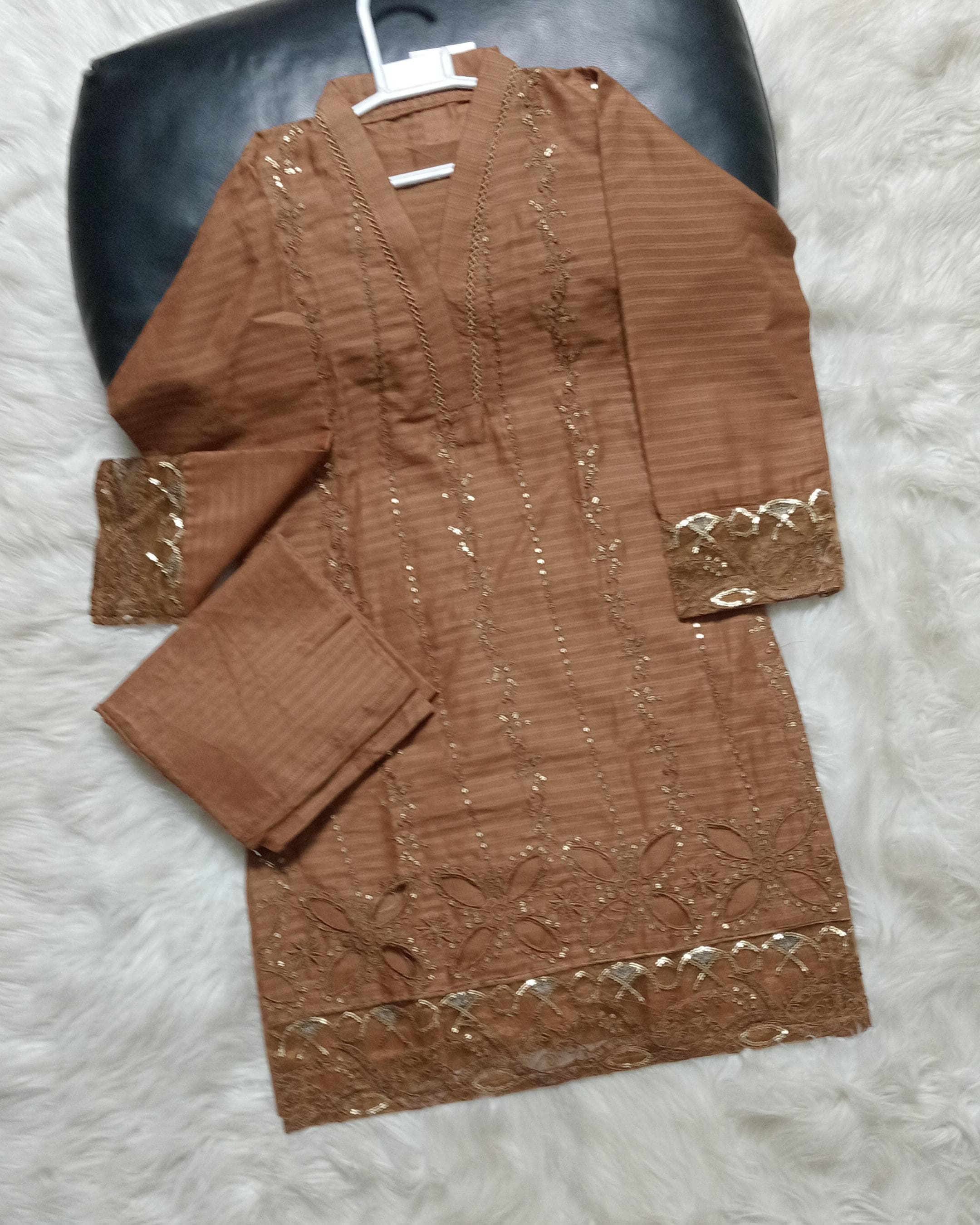 2 PIECE EMBROIDERED COTTON SUIT