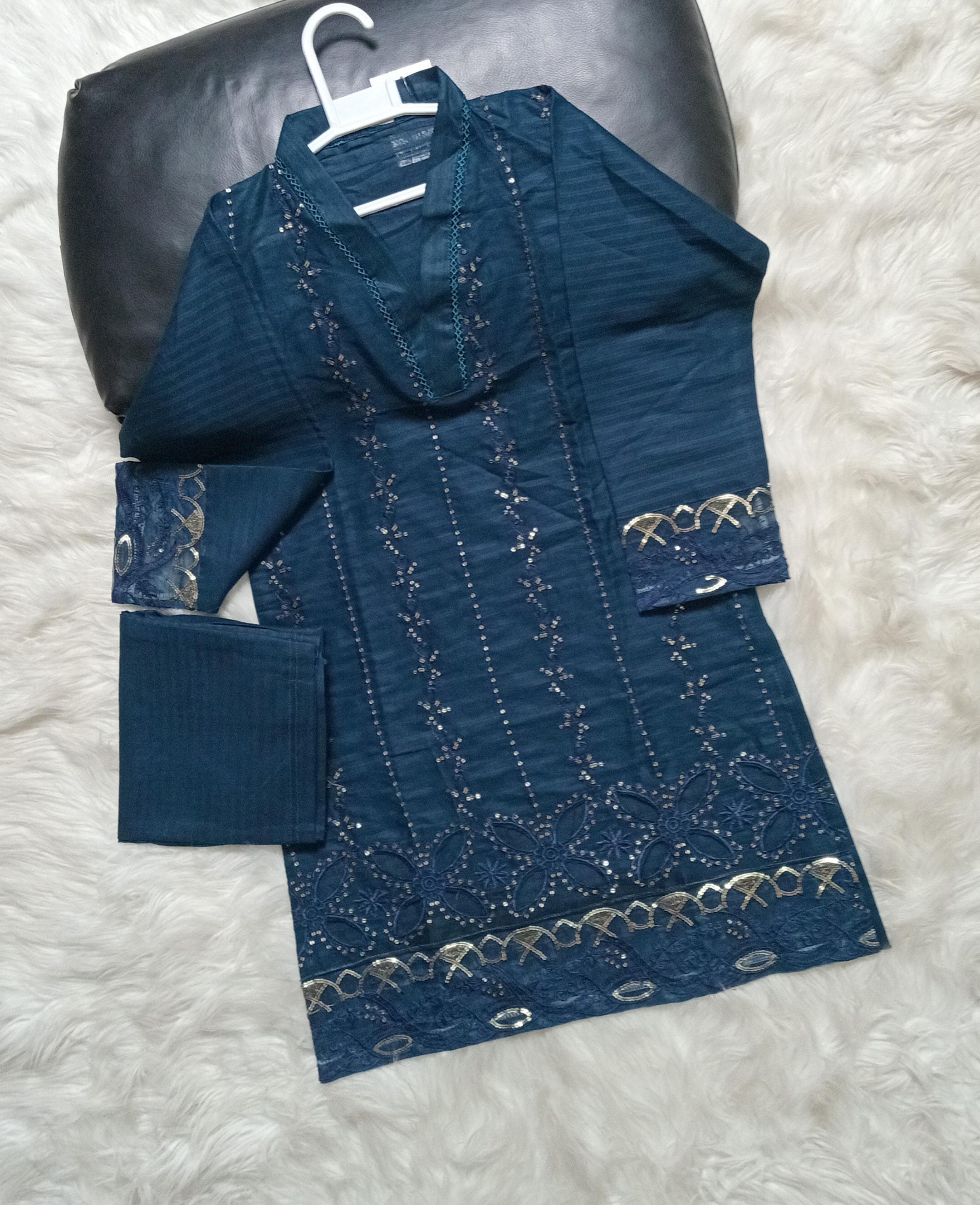 2 PIECE EMBROIDERED COTTON SUIT